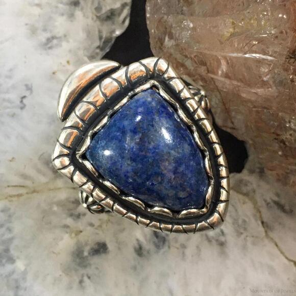 Carolyn Pollack Jewelry - Carolyn Pollack Southwestern Style Sterling Shield Denim Lapis Ring For Women